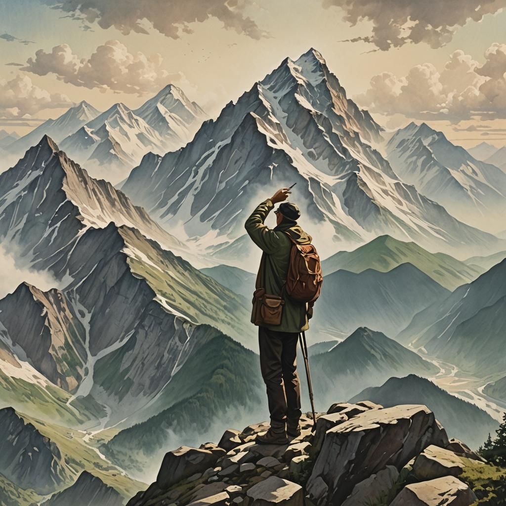 Man Claims Mountain Peak in Victory