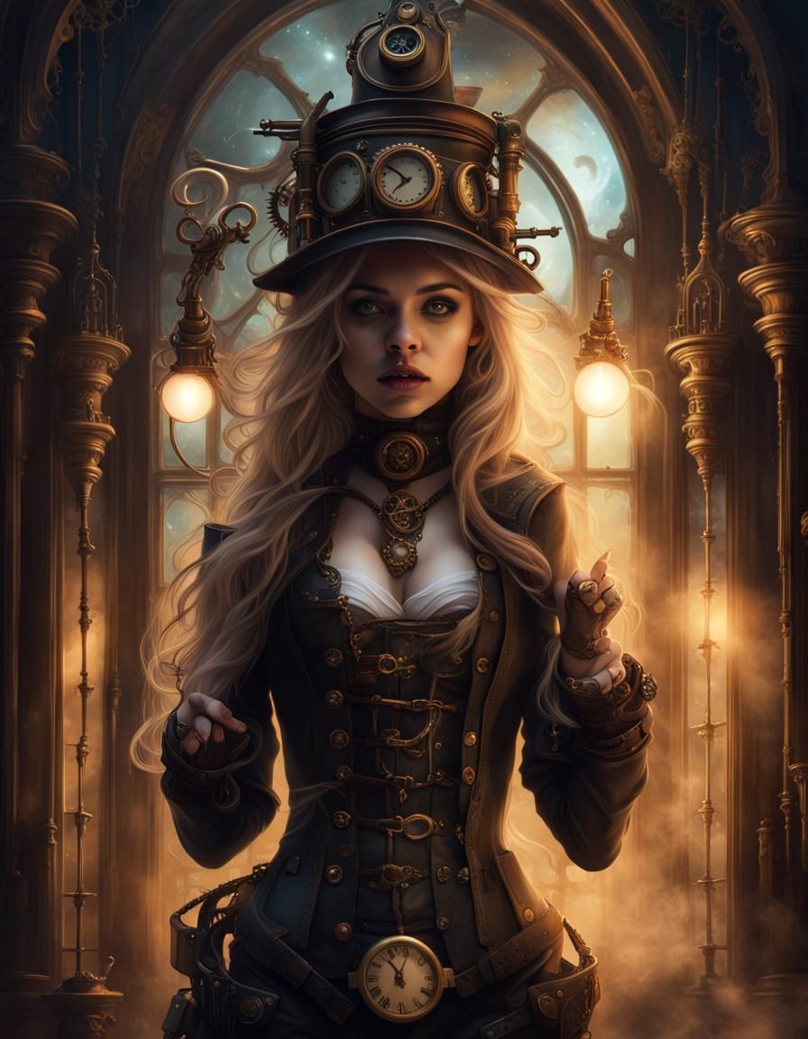 steampunk dark fantasy goddess