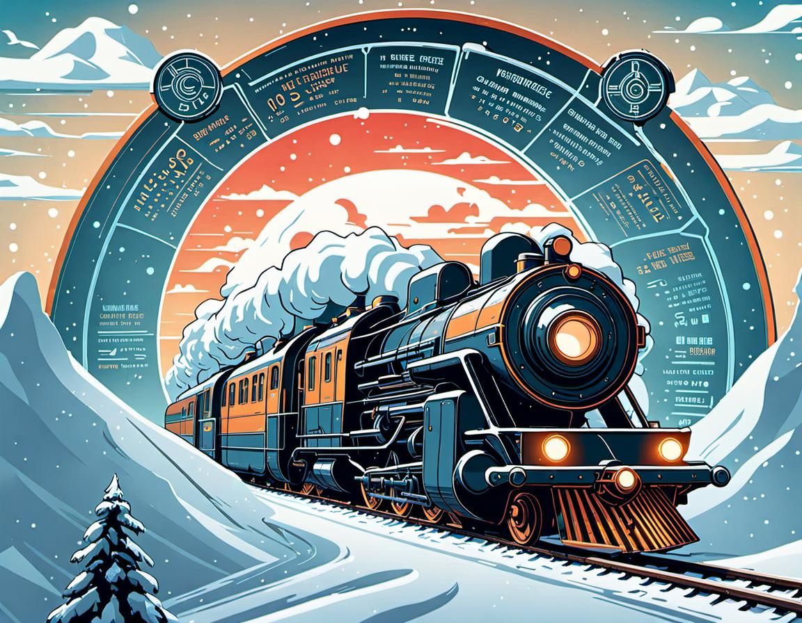 Cyberpunk Steam Sled Map in Vintage 3D Style