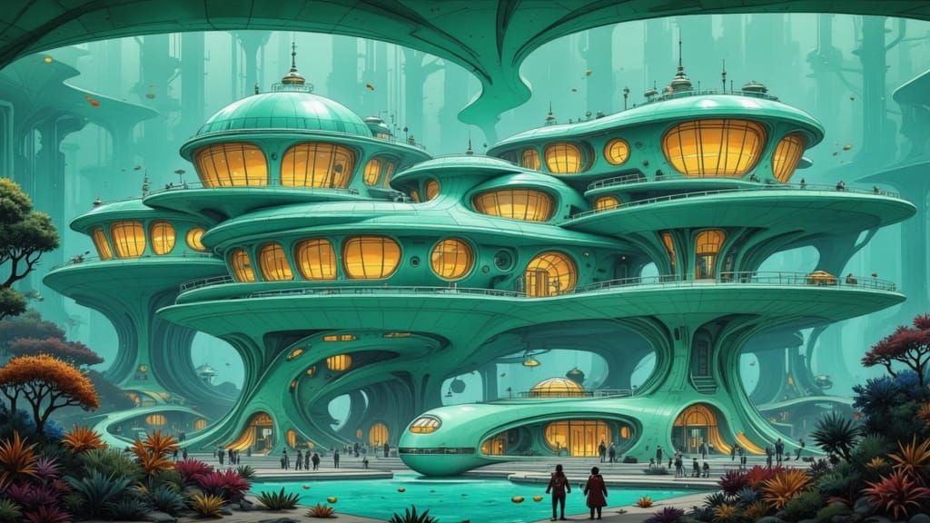Retro-Futuristic Undersea Living Complex