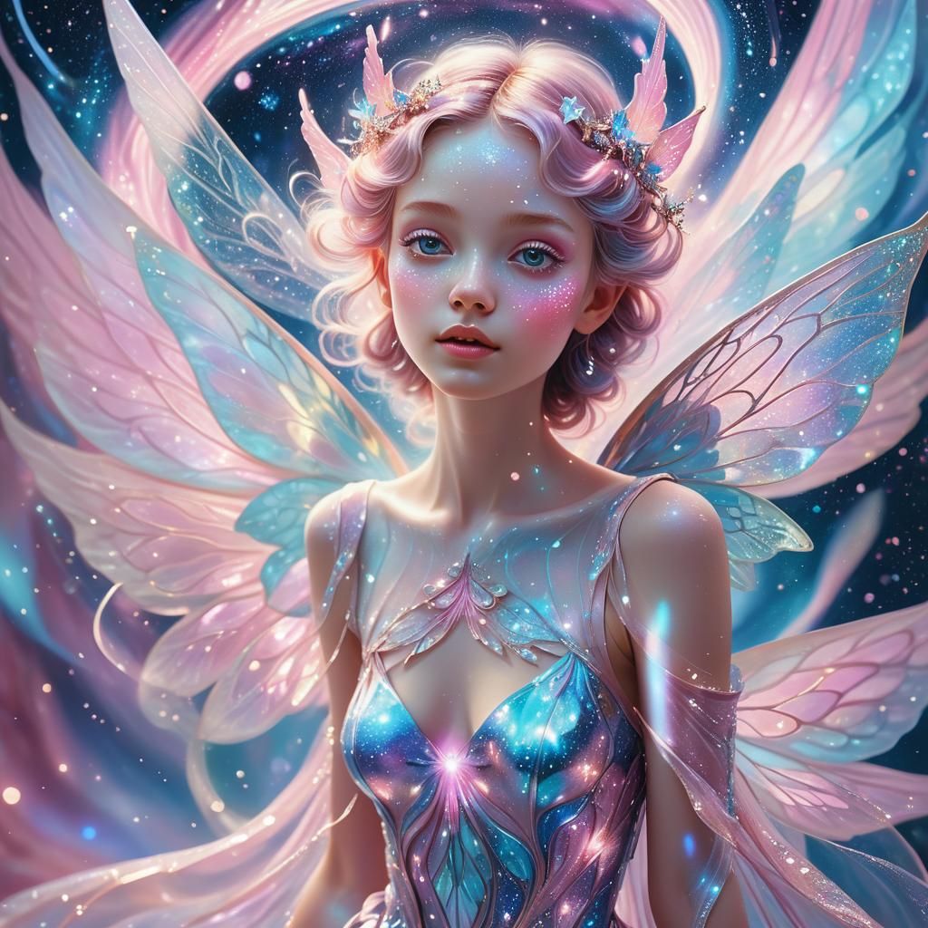 Cosmic Fairy Portrait in Surreal Digital Art