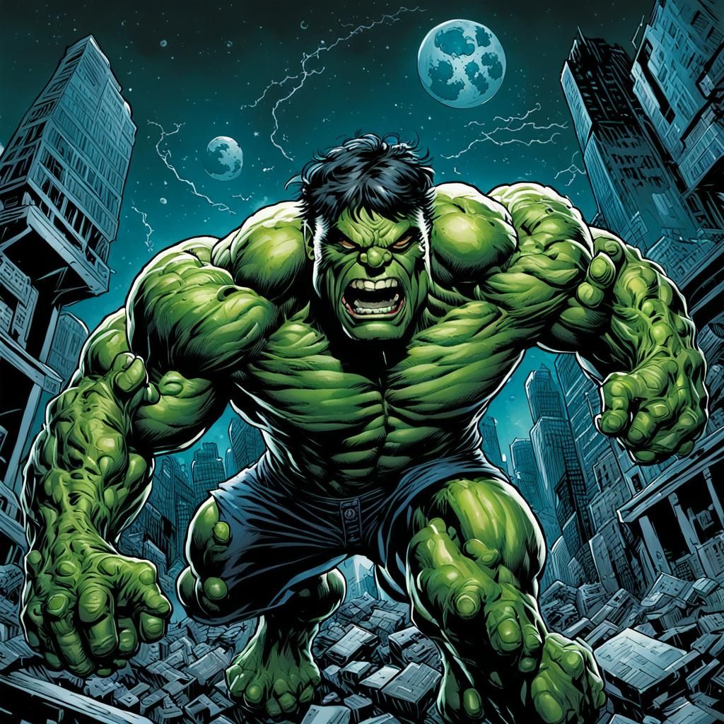 The Hulk in Comic Book Art Style