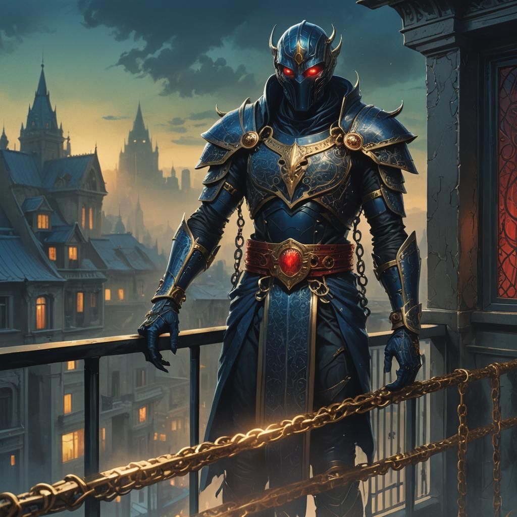 Blue Humanoid Figure with Red Eyes in Comic Style