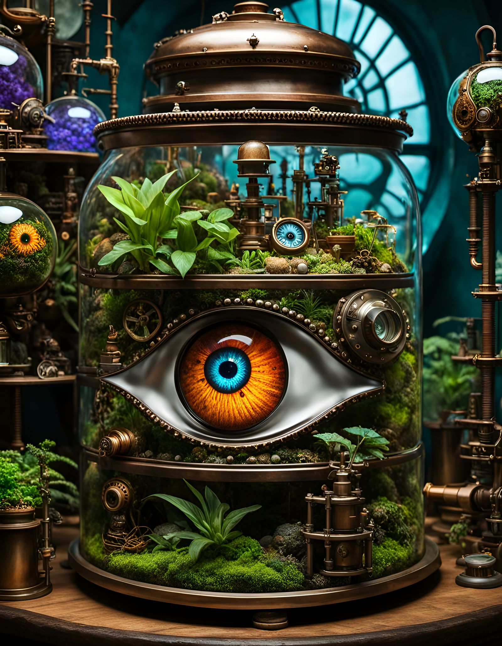 Steampunk Eye Terrarium in Mad Scientist Lab