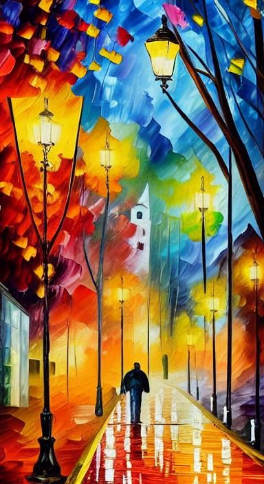 Autumn Night in a Rainy Alley