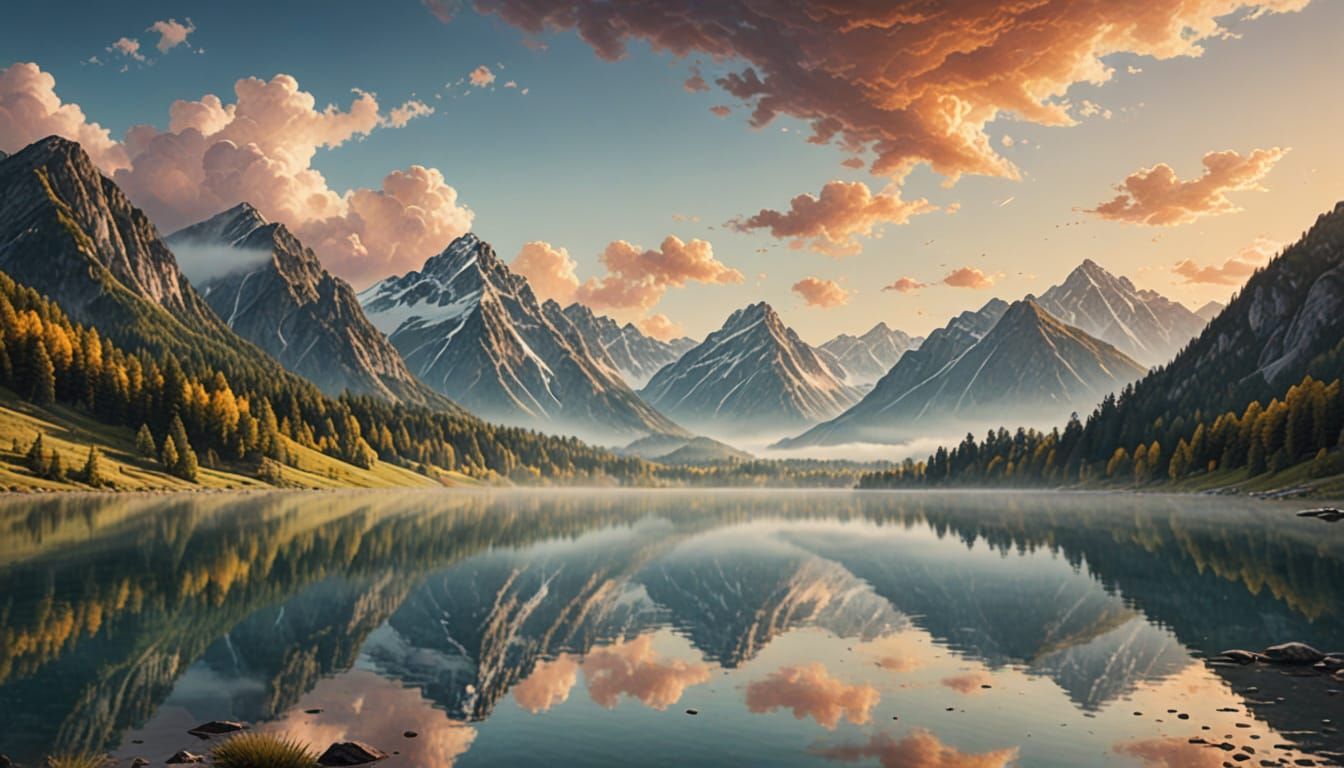 Detailed Landscape Mural in Airbrushed Style