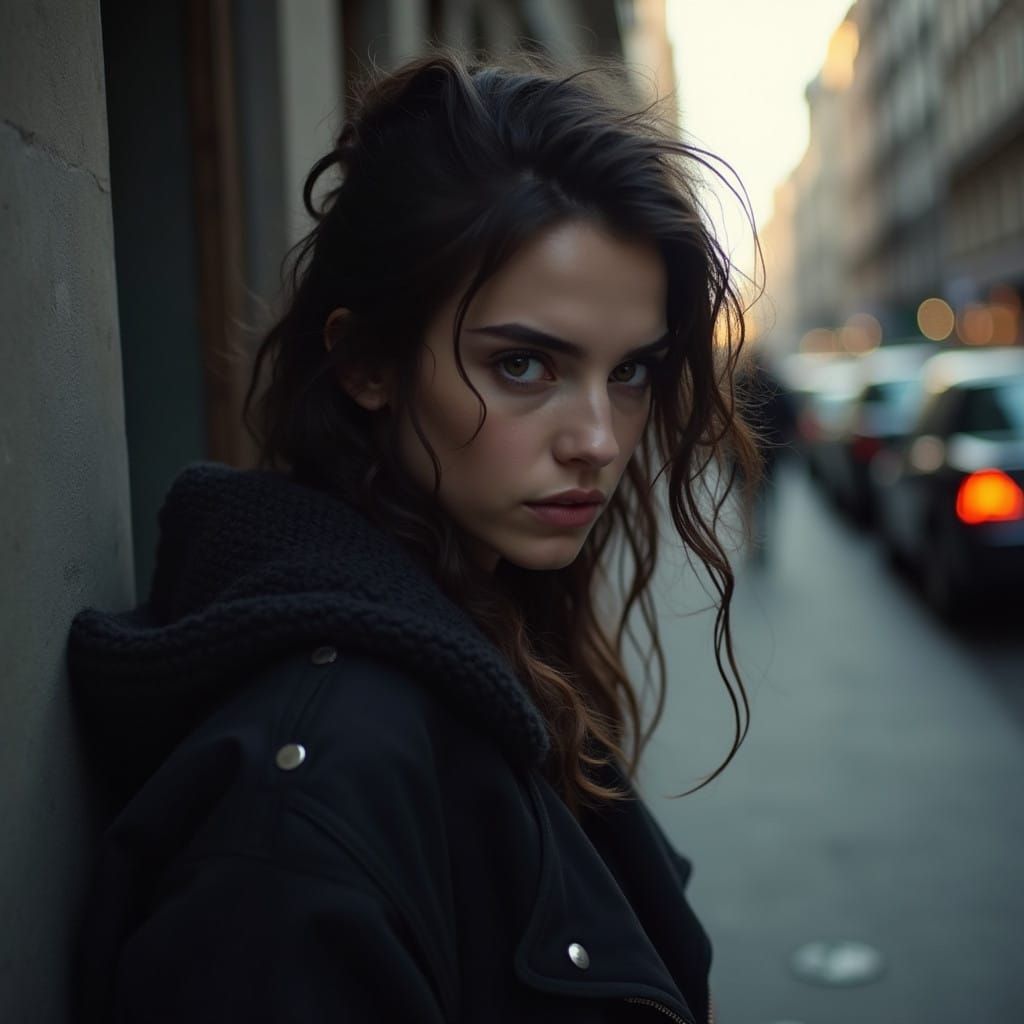 Fierce Gypsy Woman Emerges from City Shadows