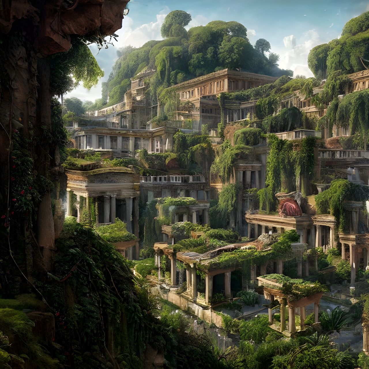 Hanging Gardens of Ancient Rome: Digital Painting