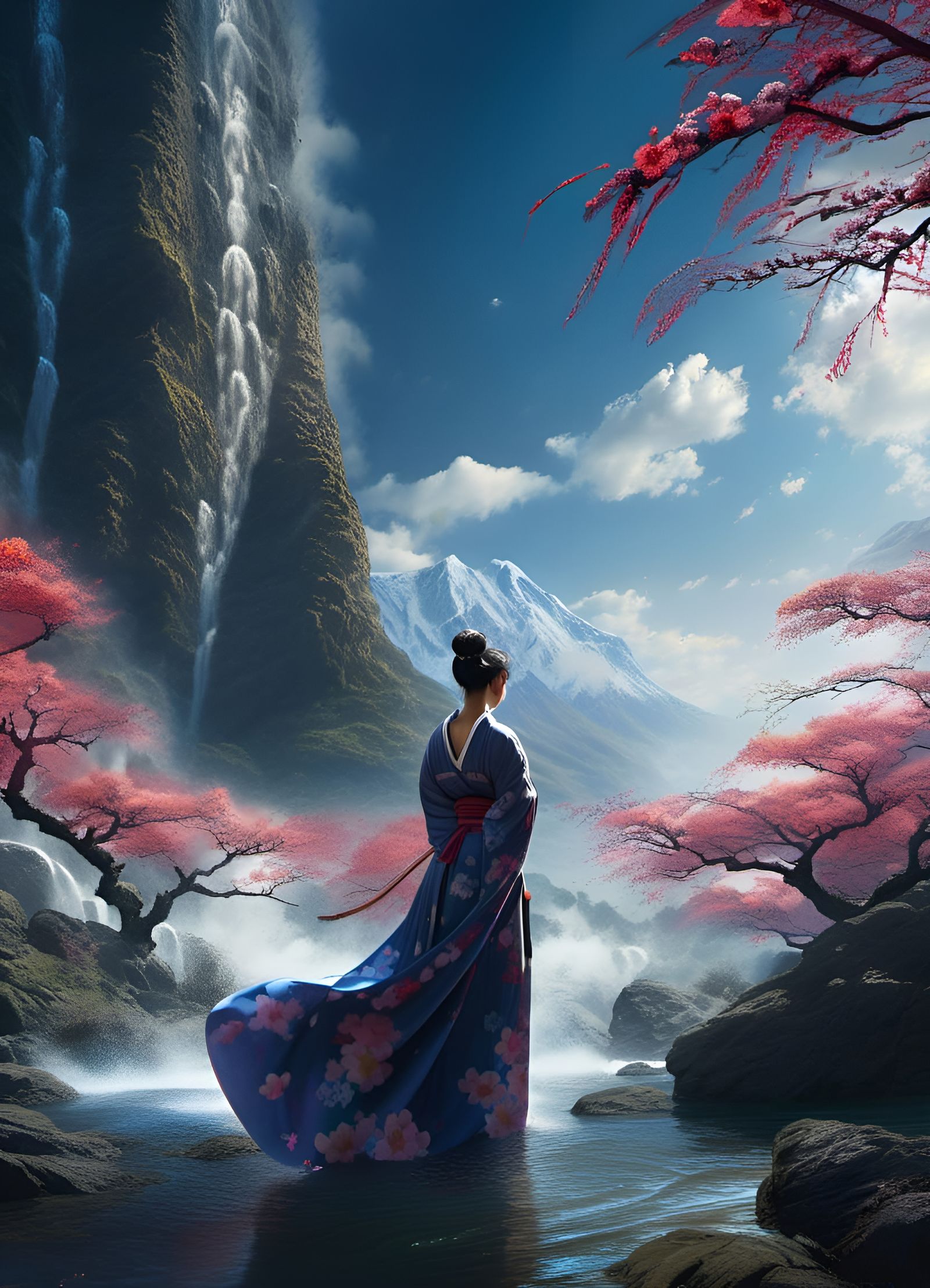 Cinematic Goddess of Air in Wind Valley