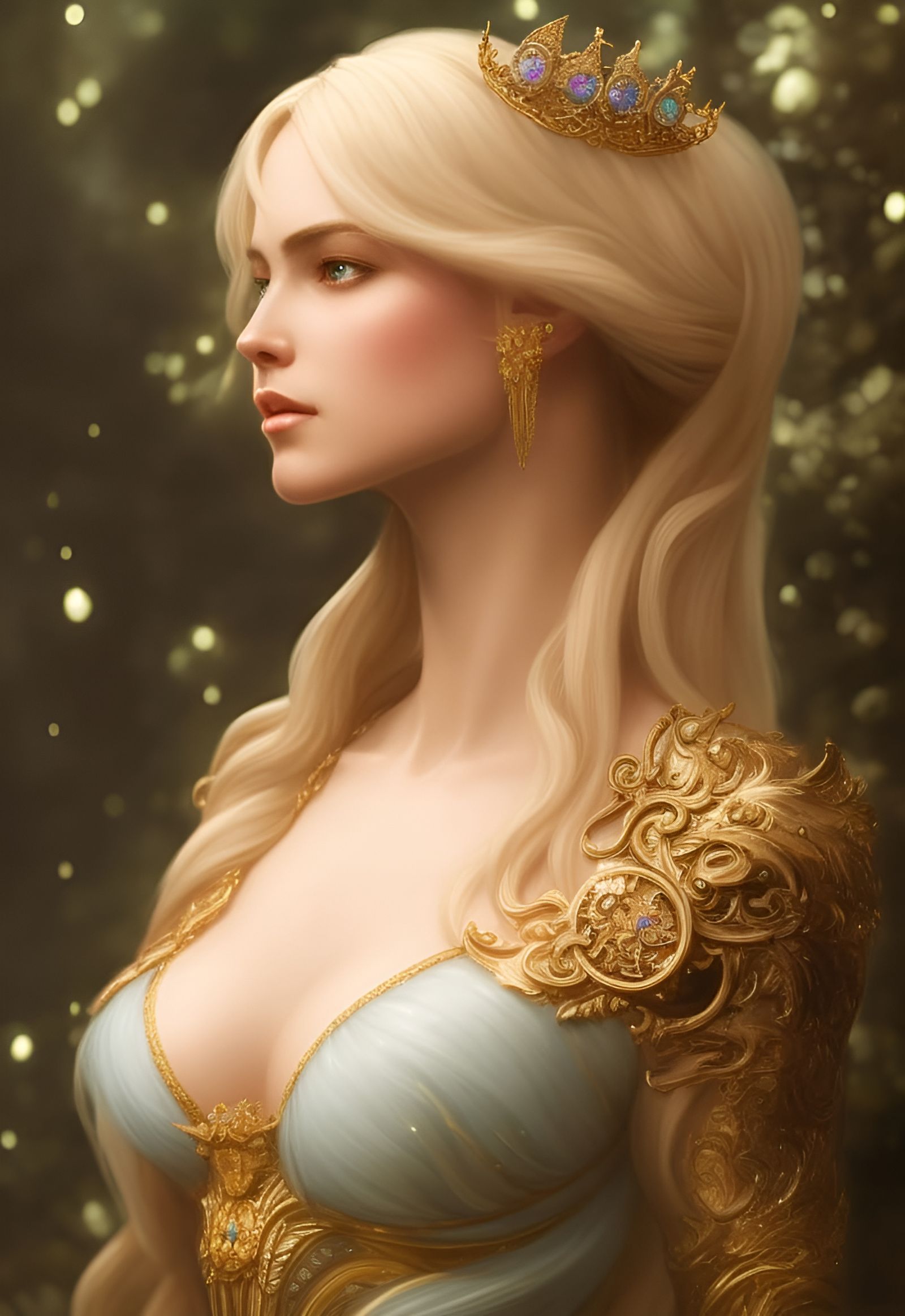 Elegant Water Empress Digital Painting