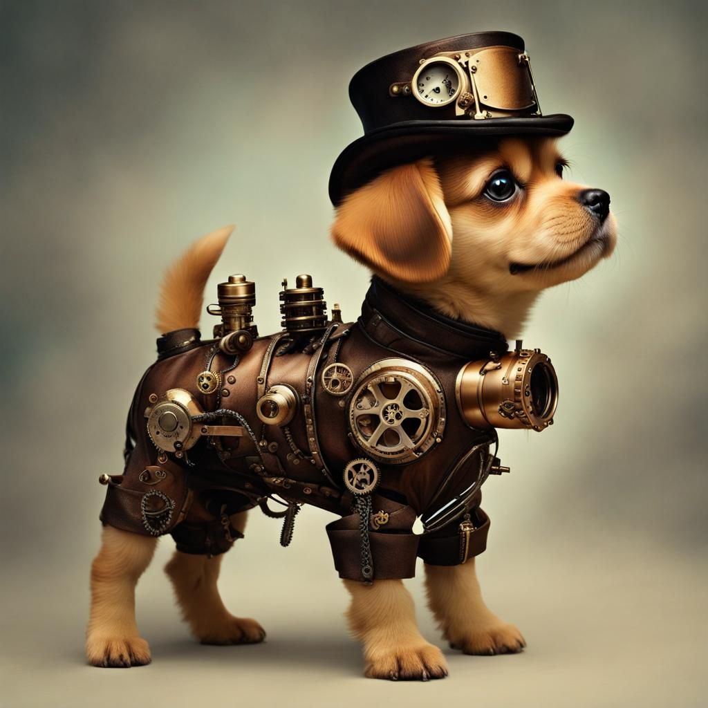Steampunk Puppy Recursive Design