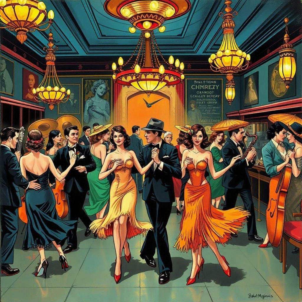 Vintage Jazz Scene in a Groovy Mood