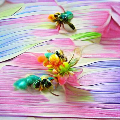 Bees and Flowers in Photorealistic Detail