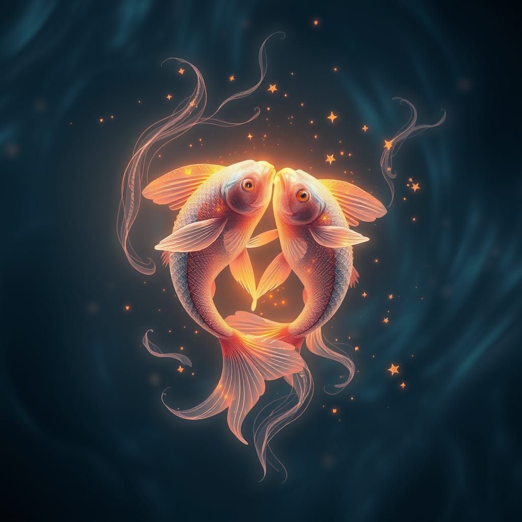Glowing Fish Dance in Celestial Dreamscape