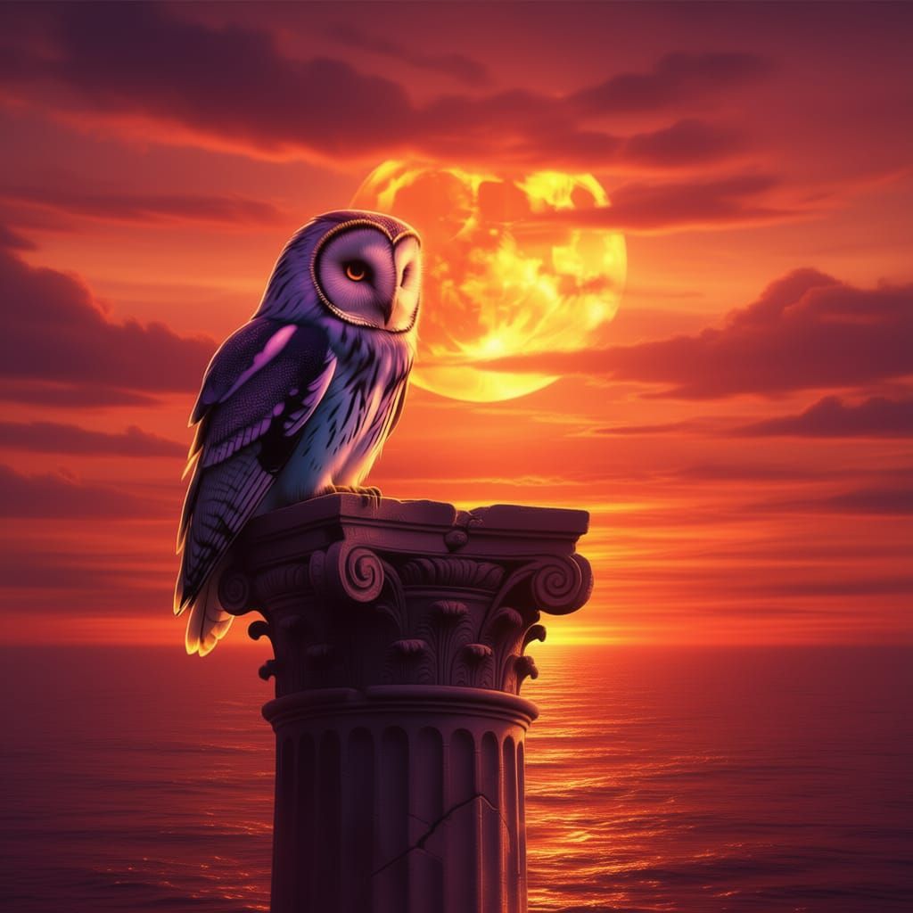 Stunning Sunset Blending Seamlessly With the Ocean Horizon