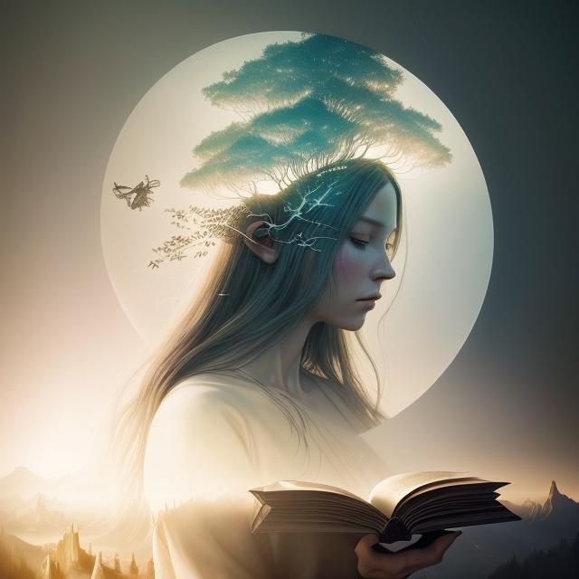 Hyperreal Fairytale World Emerging from Book