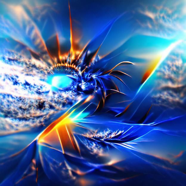 Abstract Blue Sunburst Pattern