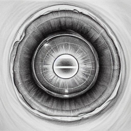 Detailed Charcoal Drawing of Fibonacci Bubble Chamber