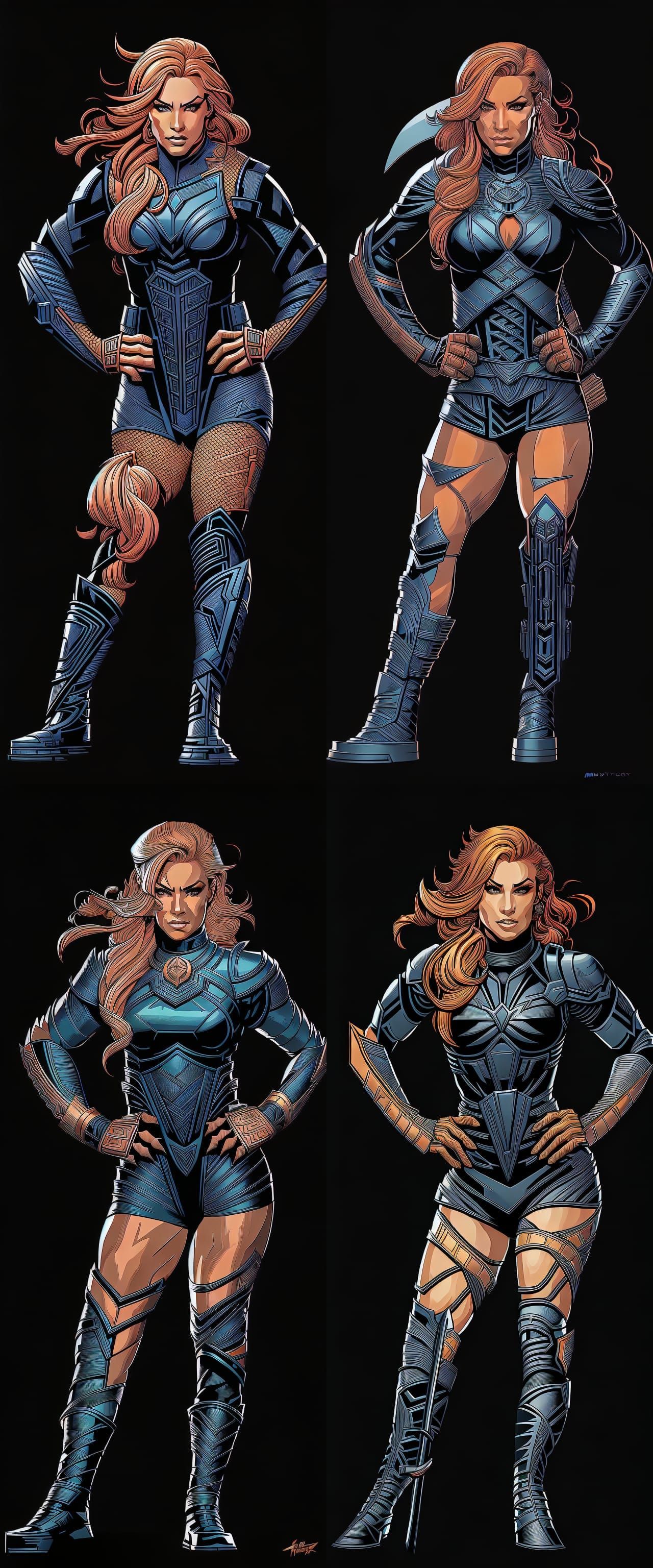 Becky Lynch Line-Art in Comic Book Style