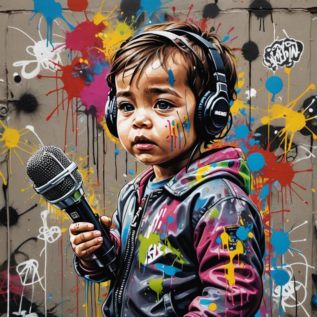 Baby Rapper: Graffiti Art with Shure SM58 Mic