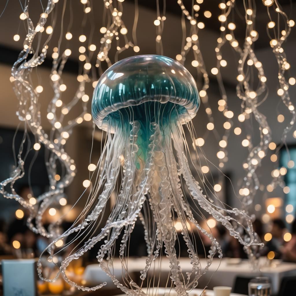 Jellyfish Jelly Sculpture in Restaurant, Professional Photo