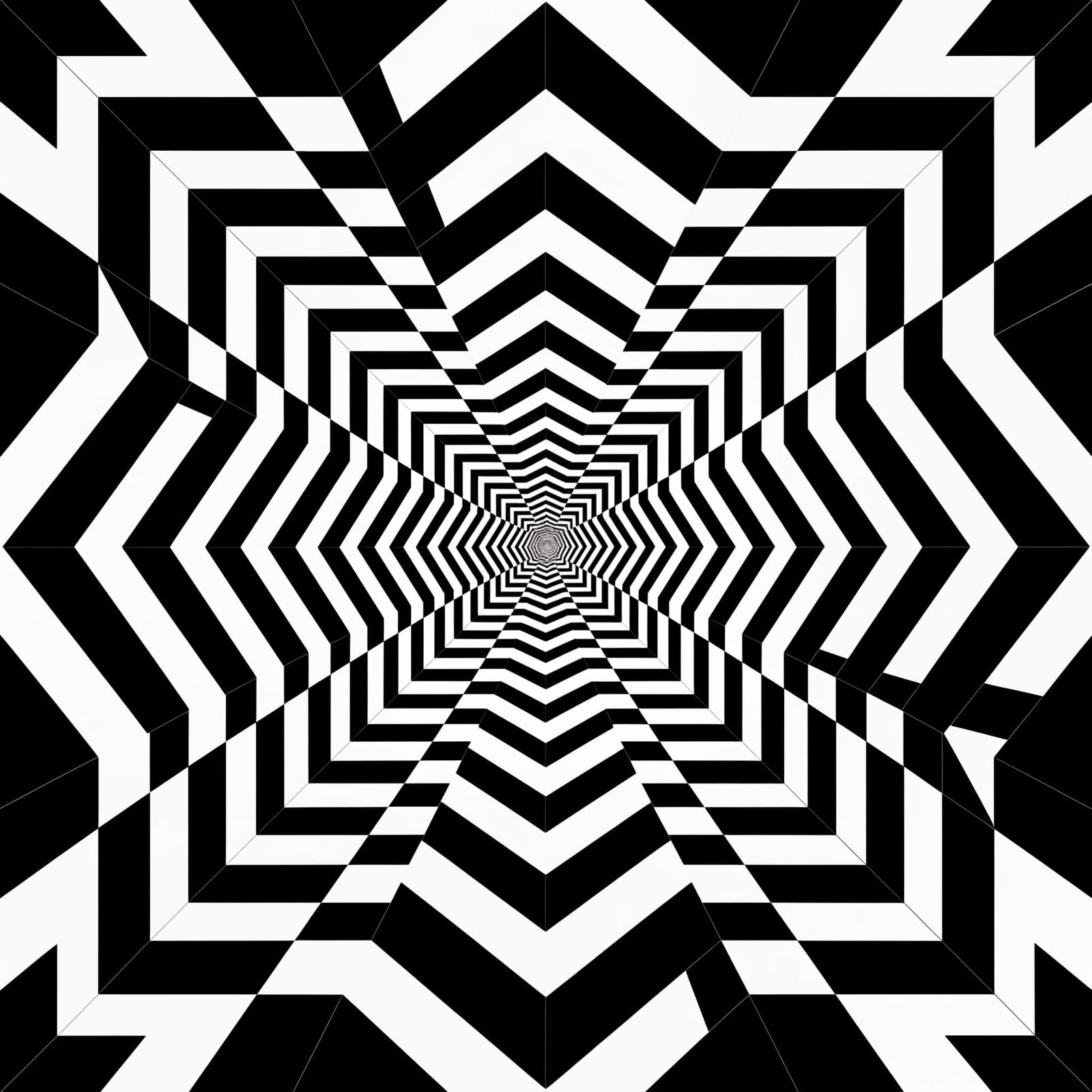 Hypnotic Black and White Optical Illusion