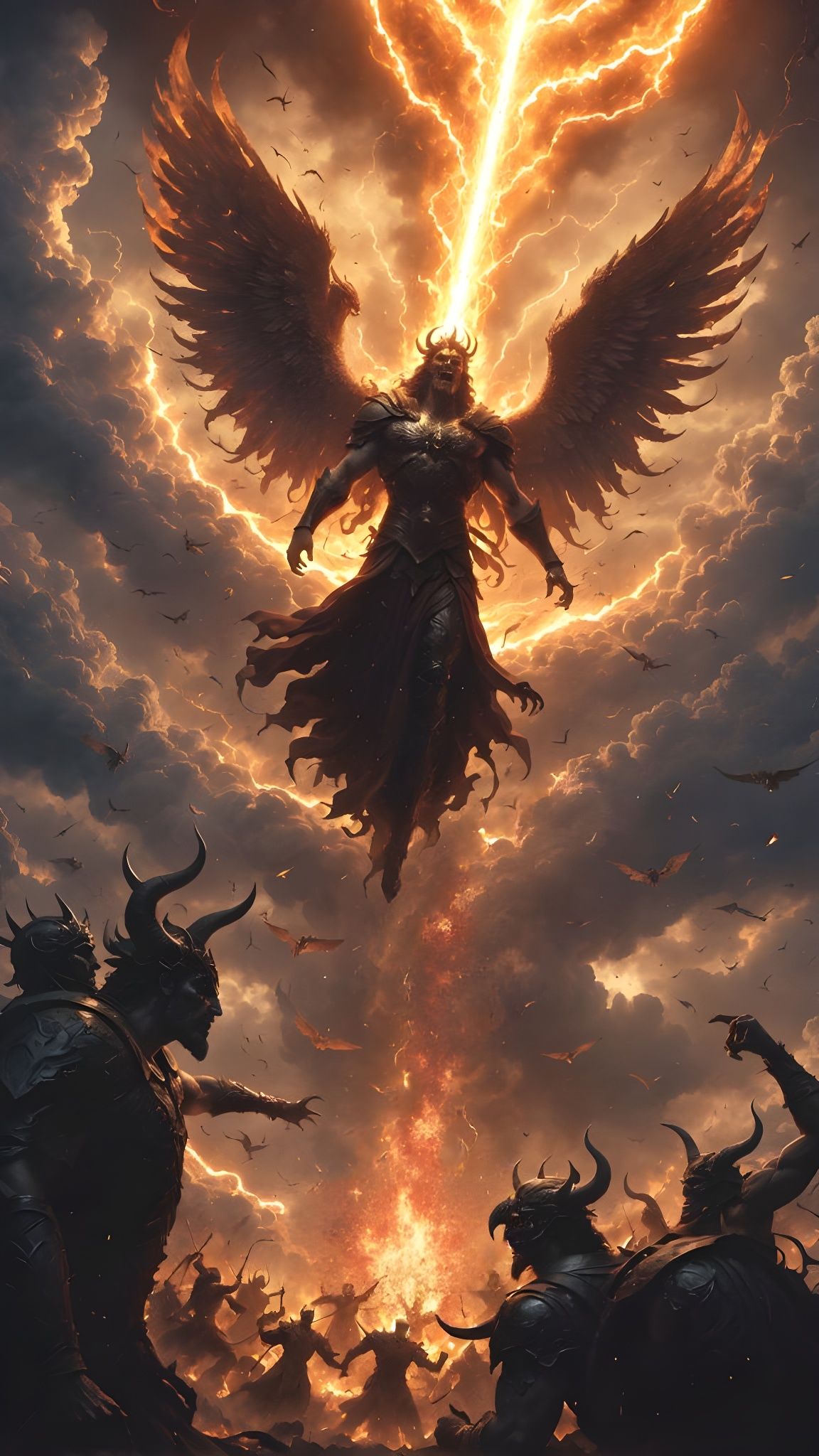 Ethereal Warrior Erupts in Apocalyptic Clash