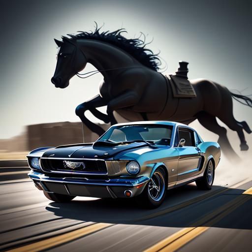 Hyperrealistic Ford Mustang 1964 Concept Art