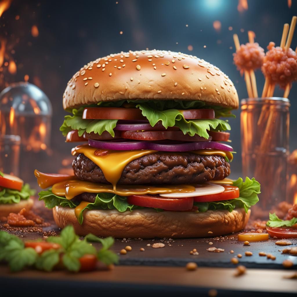 Fantastical Hamburger Concept Art in Unreal Engine