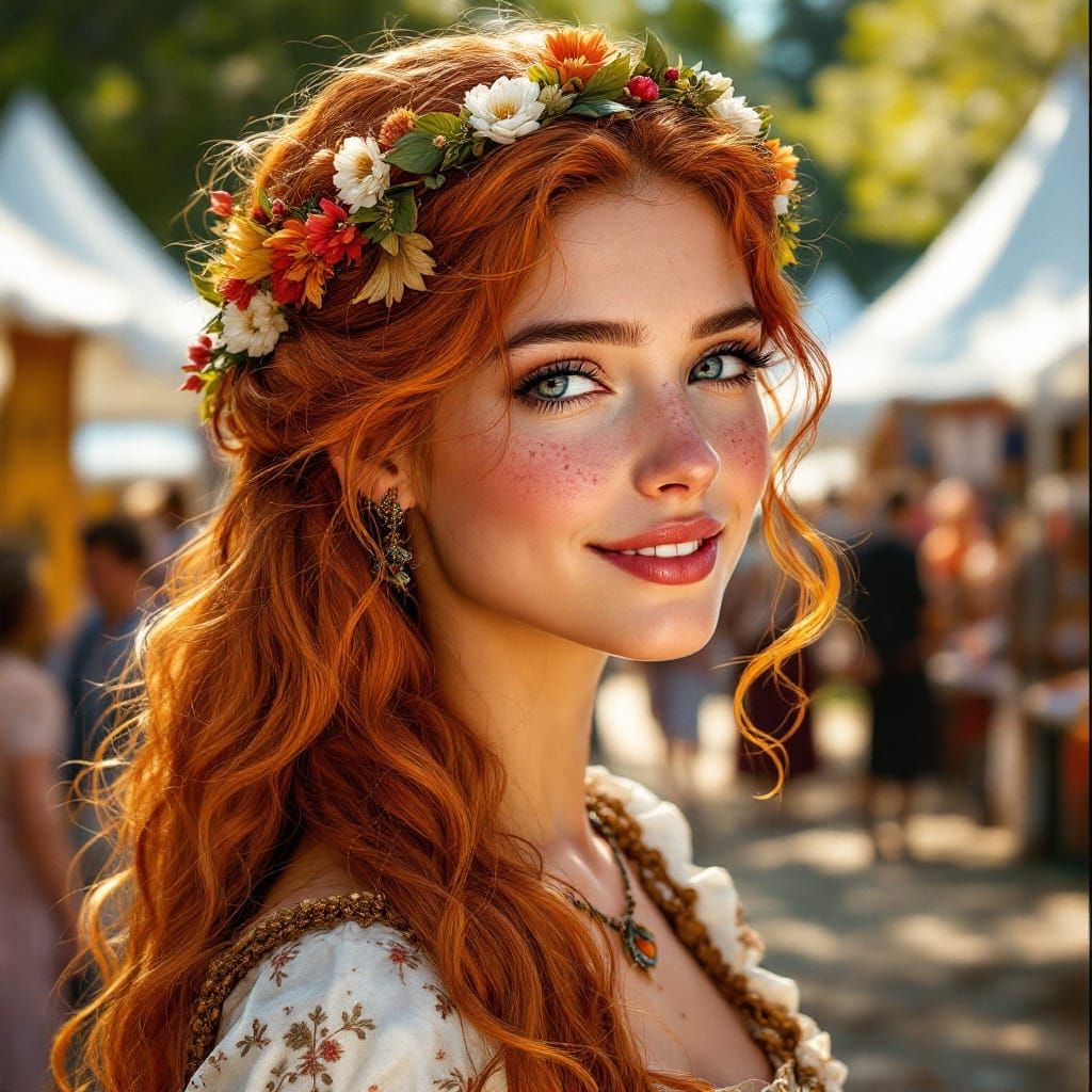 Ethereal Boho Girl in Warm Tones