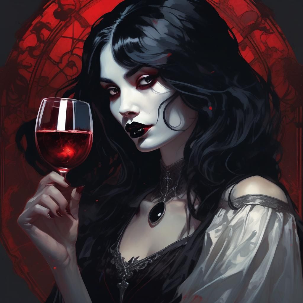 Elegant Vampire Portrait in Gothic Fantasy Style