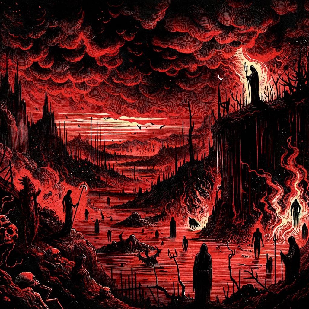 Infernal Illustration Evokes Dread and Despair