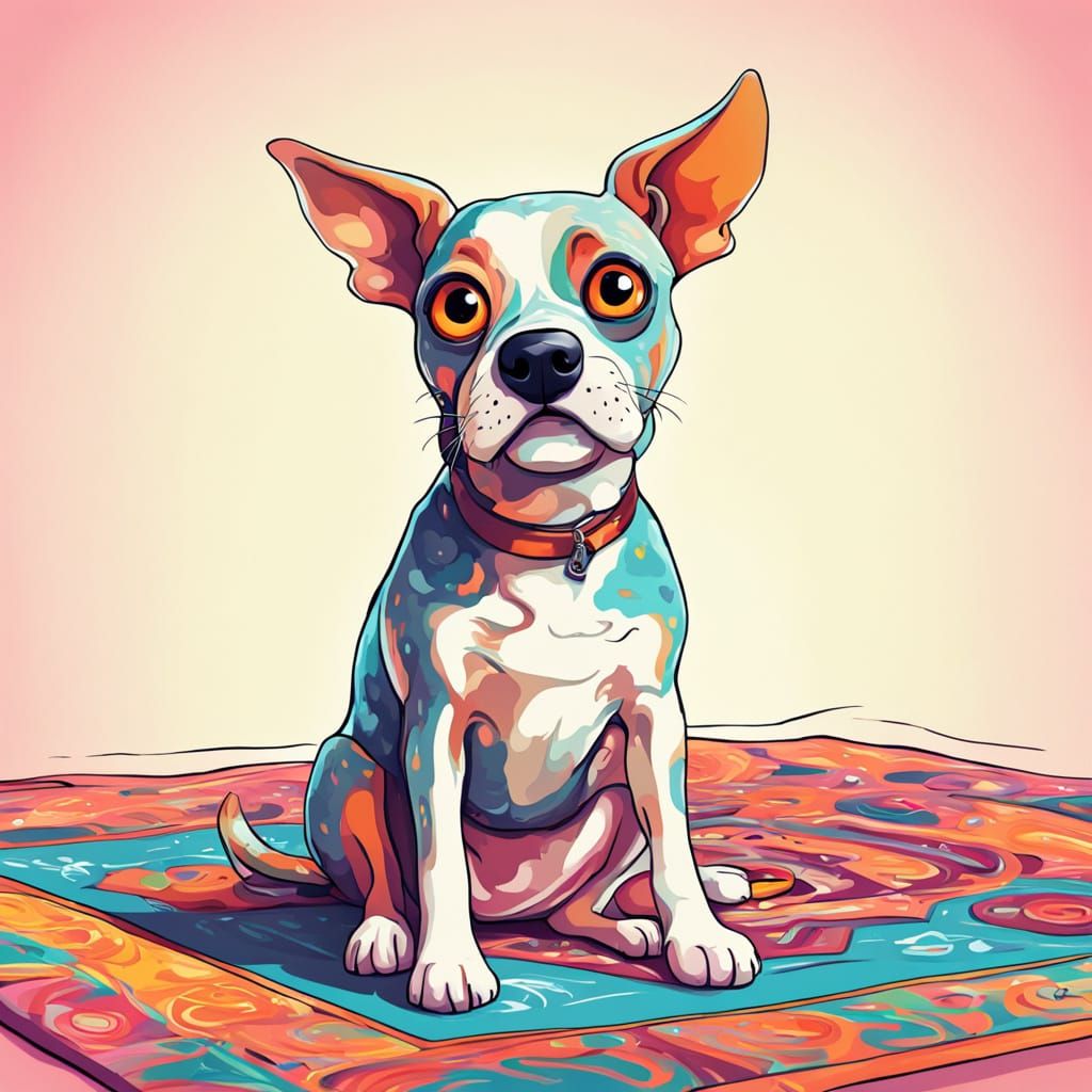 Whimsical Cartoon Chihuahua Caricature With Big Eyes