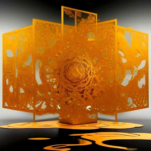 Mesmerizing Abstract Fractal Art in Metallic Colors