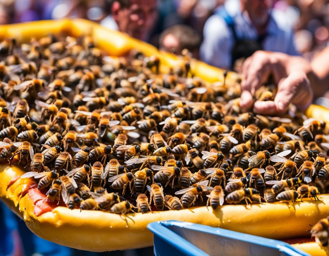 A swarm of bees descends on the Nathan's hot dog eating contest causing chaos II