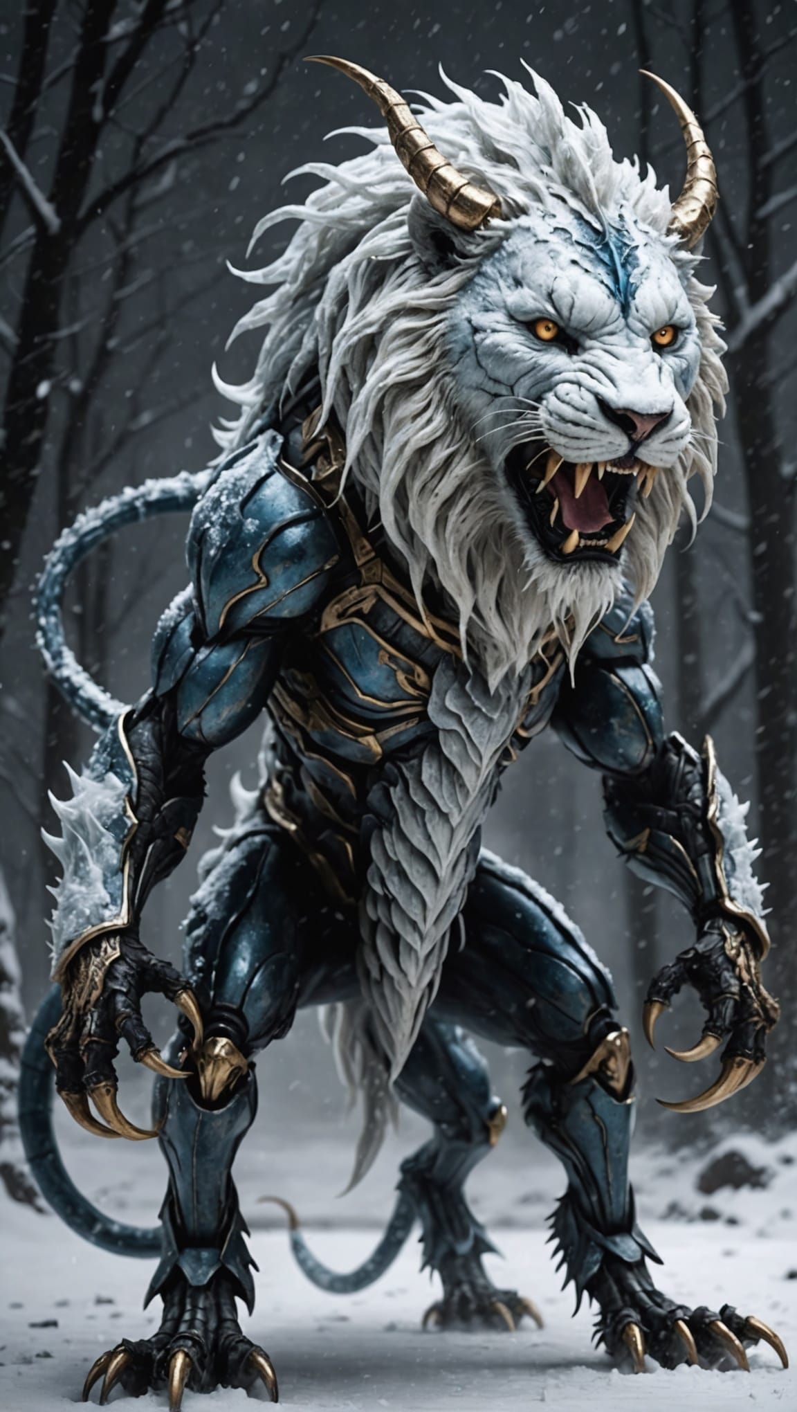 Icy Lion-Scorpion Hybrid Ready to Strike