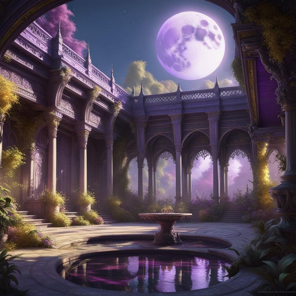 Elven Queen's Palace: Dark Fantasy Concept Art