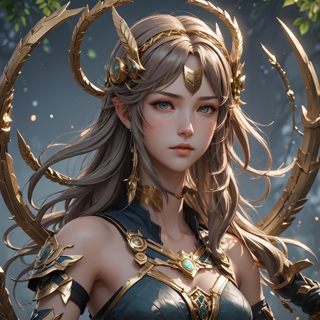 Detailed 3D Anime Art of Artemis