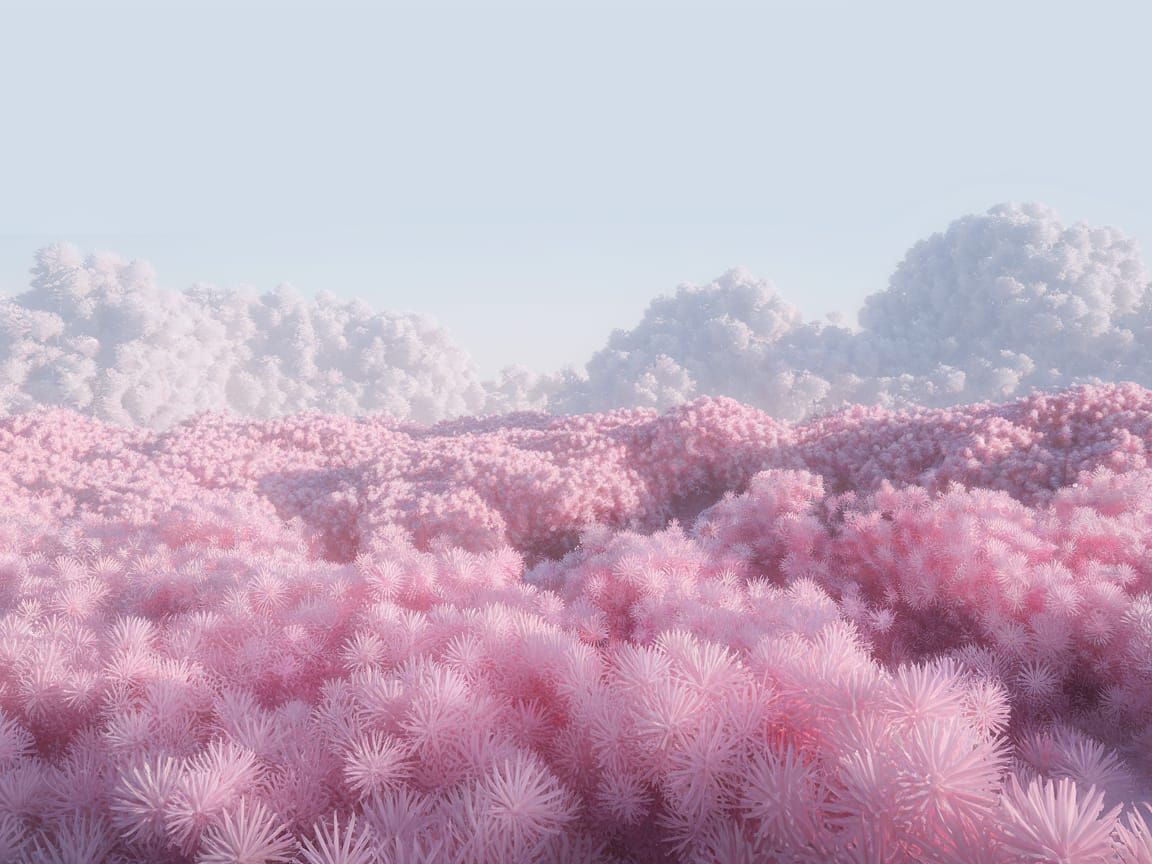 Pastel Pink Japanese Garden Blooms