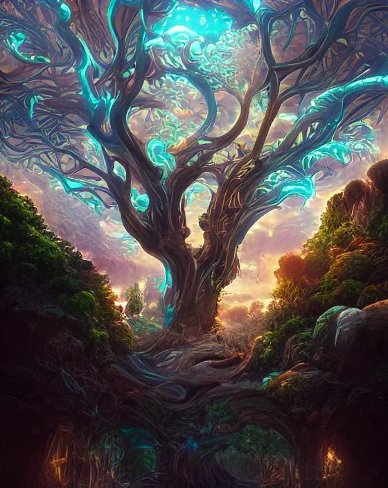Magical Glowing Tree of Norse Mythology