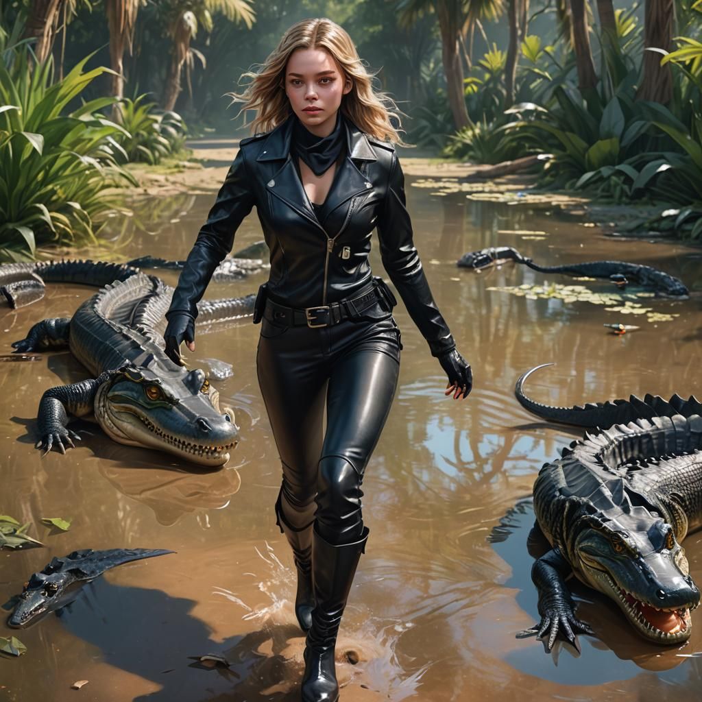 Alligator Farm: Portrait in Hyperdetailed Style