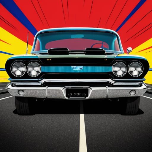 Muscle Car Made of Human Flesh in Pop Art Style