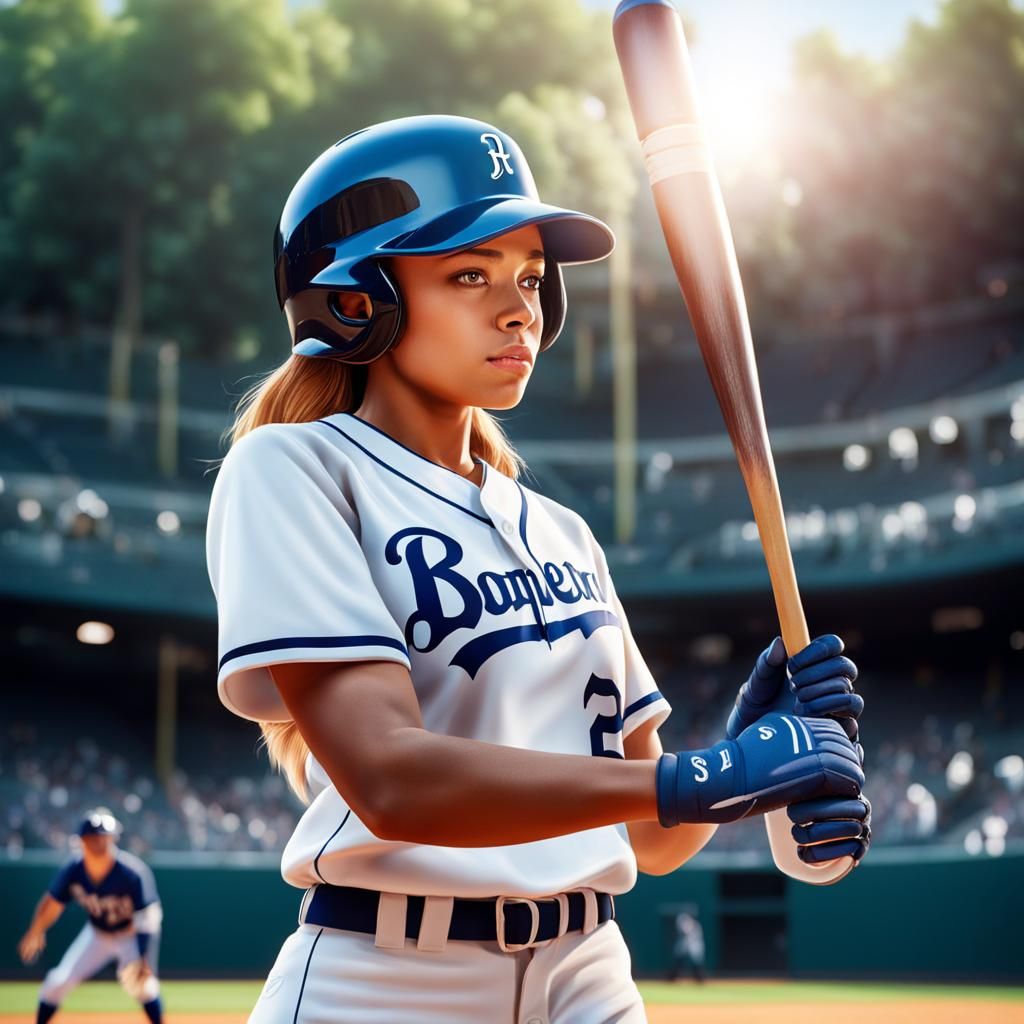 Magical Baseball: Girl Ready to Hit Homerun