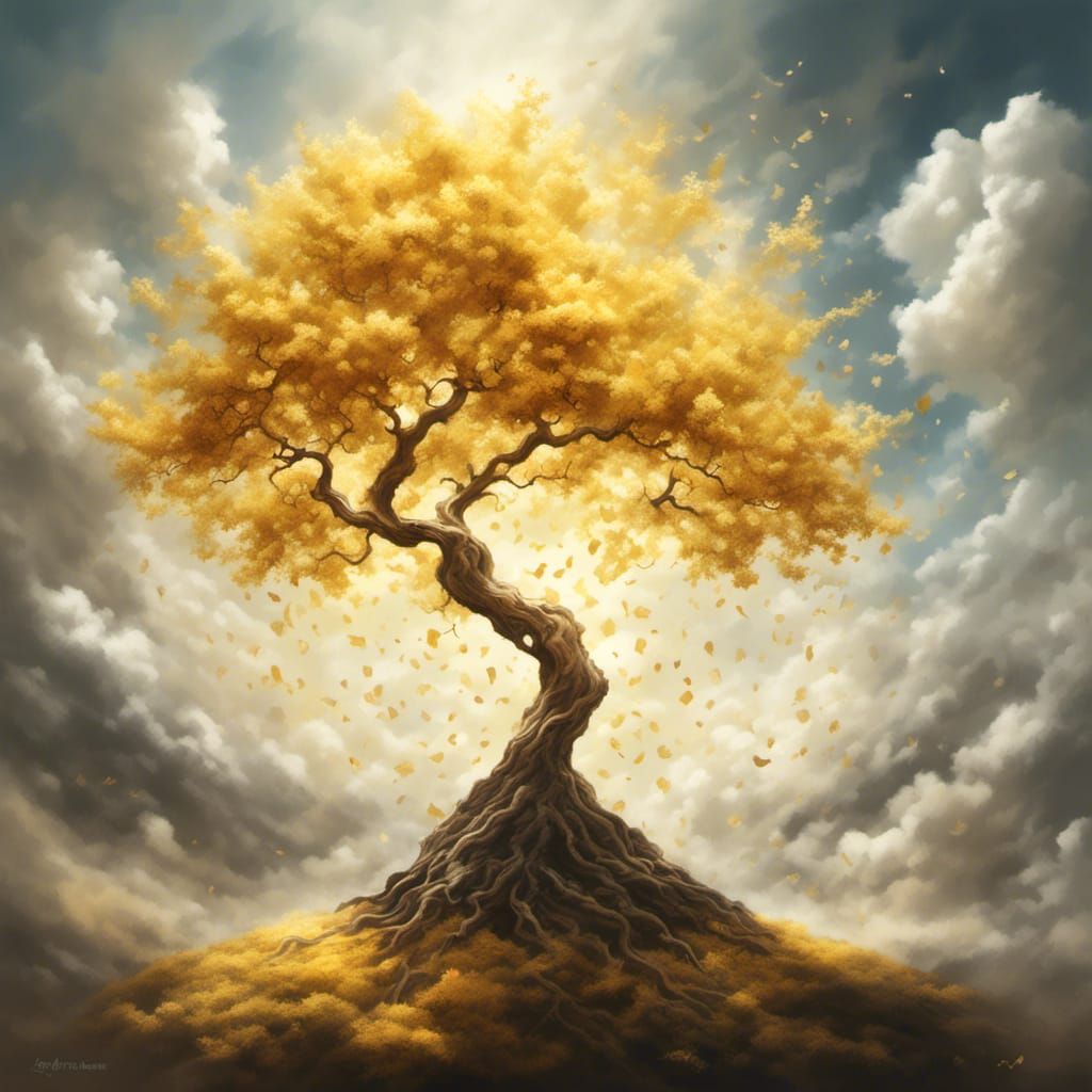 Divine Golden Tree Wine Glass