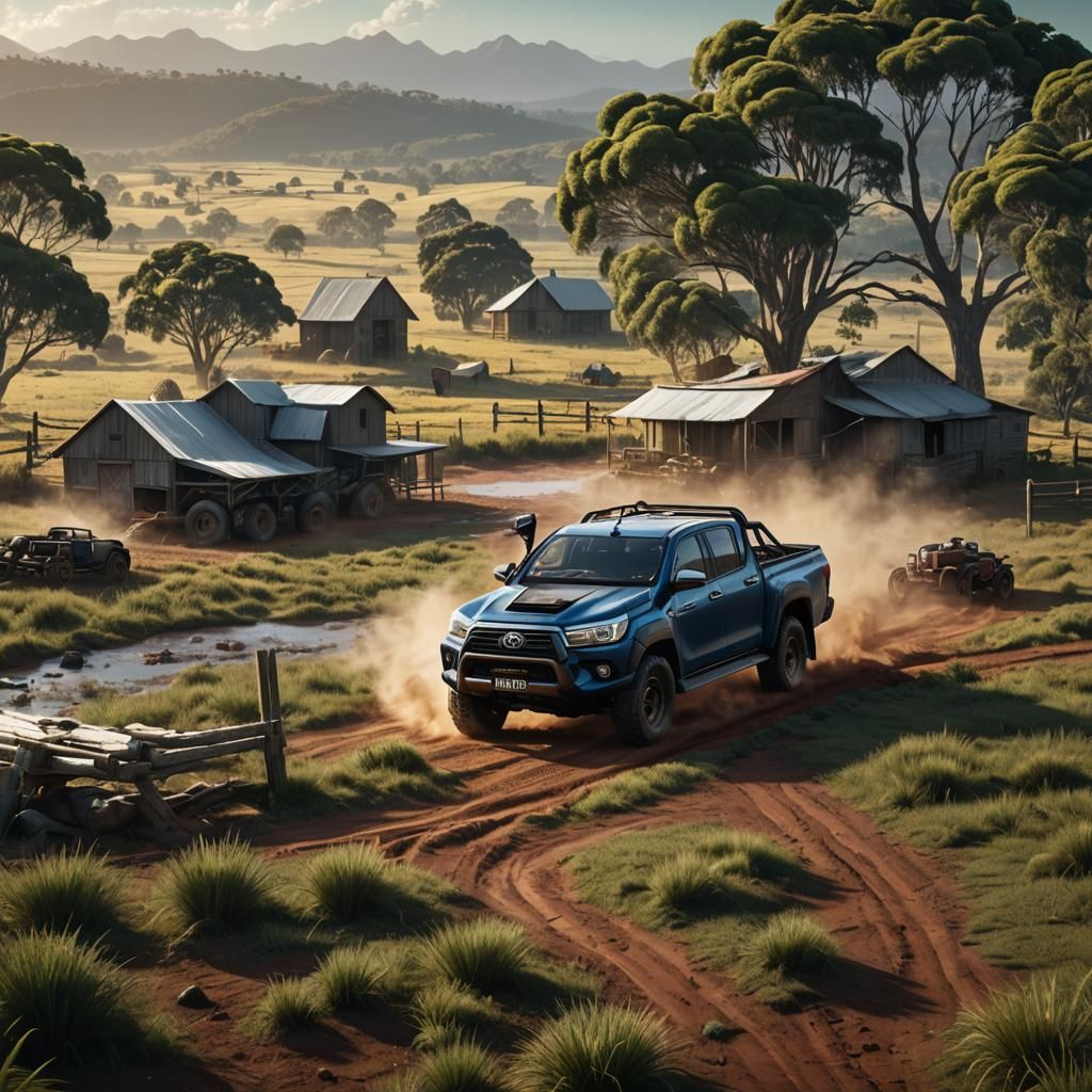 Toyota Hilux on a Rural Australian Farm