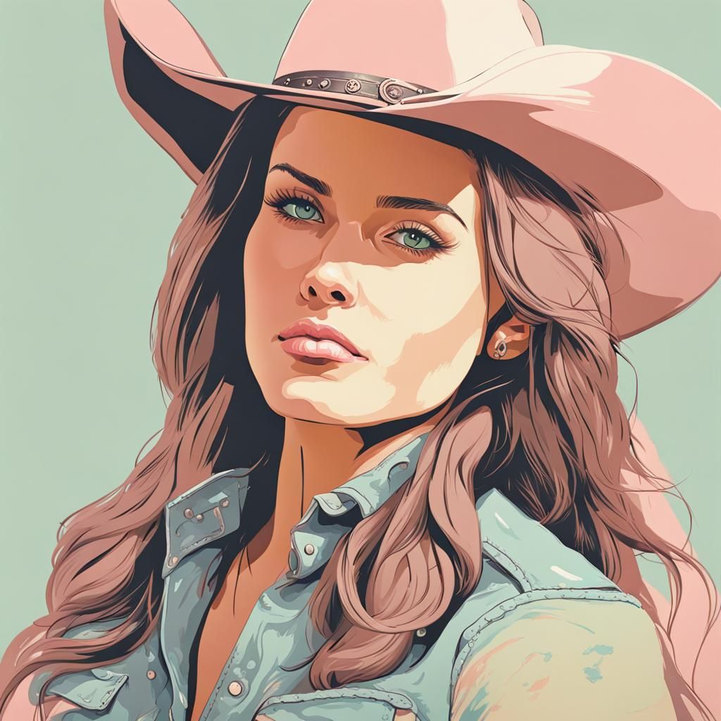 Pastel Portrait of a Cowgirl
