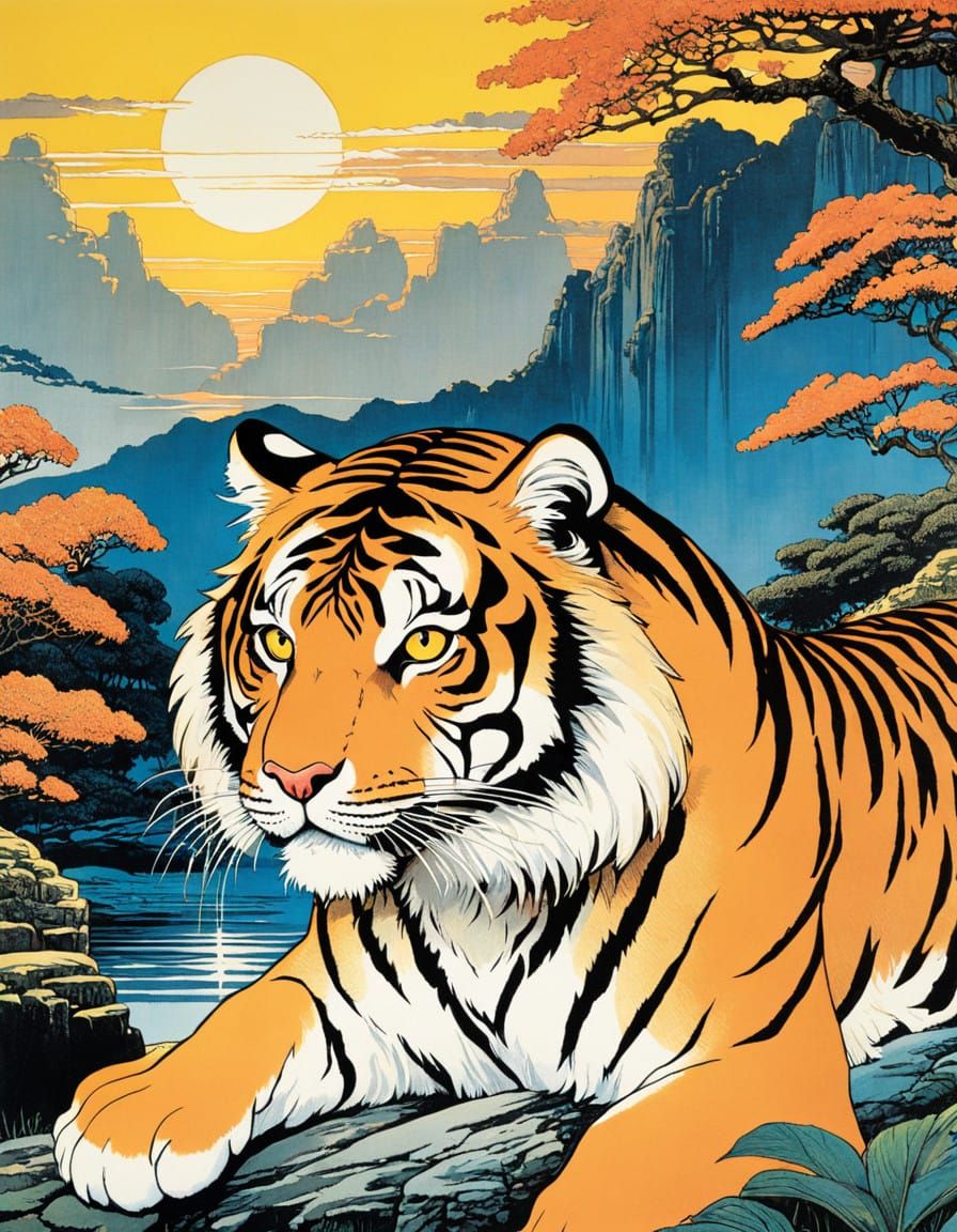 tiger, contrasting, early 1970s