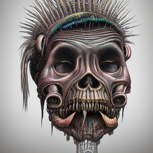Shrunken Heads: Detailed Baroque Horror Art