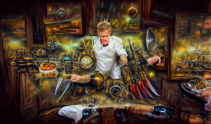 Steampunk Chef King in Detailed Digital Painting