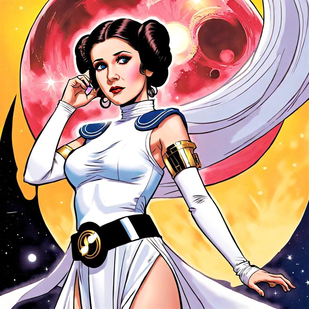 Princess Leia as Sailor Moon Comic Cover